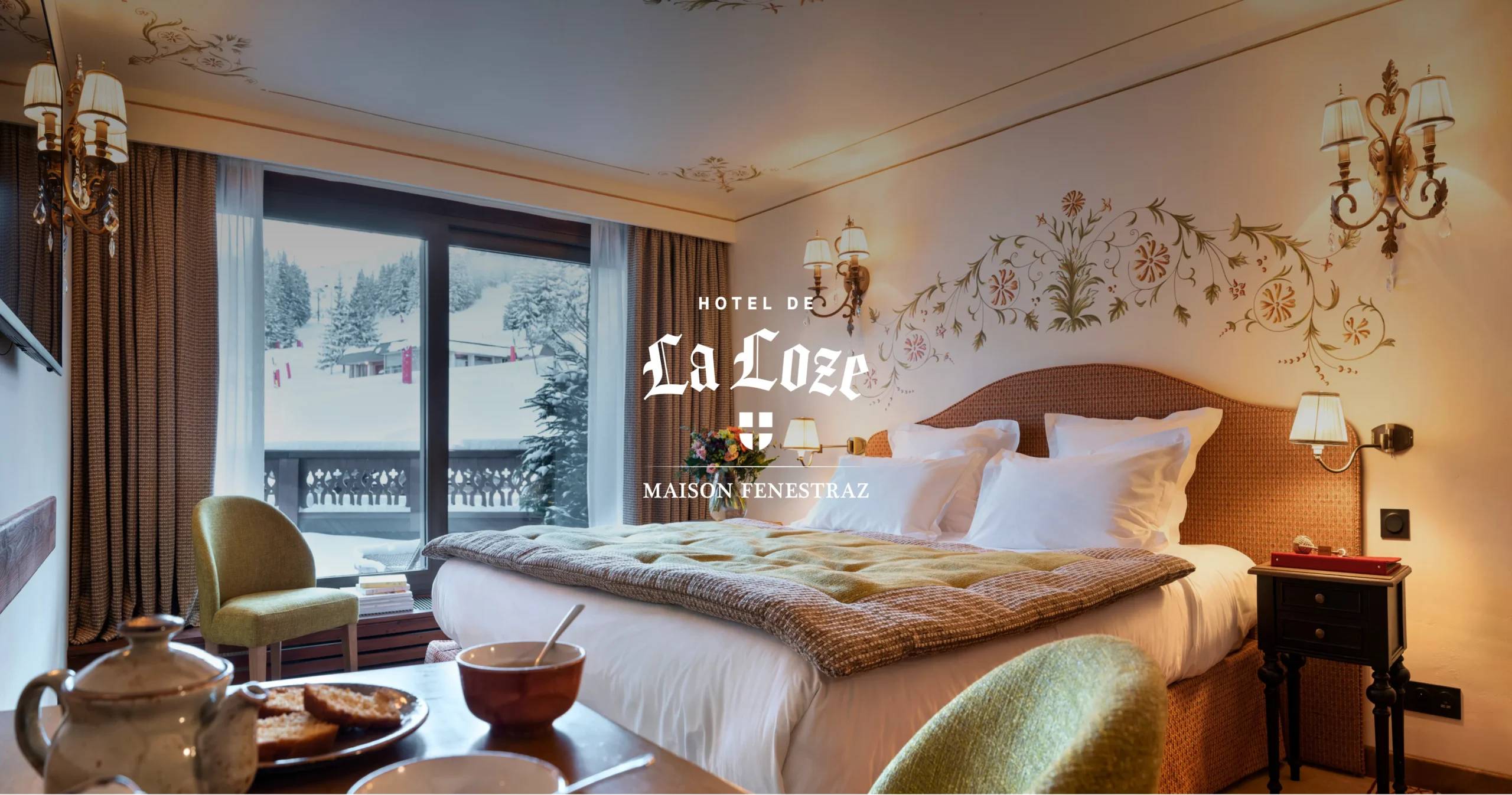 Room with balcony and slope views at the boutique Hôtel de La Loze, Courchevel 1850