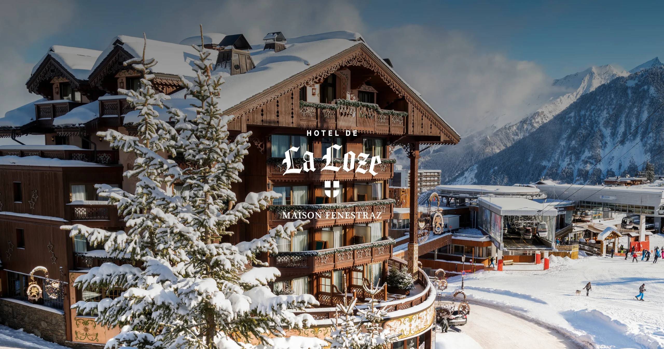 Hôtel de La Loze in the snow, at the foot of the Courchevel 1850 slopes